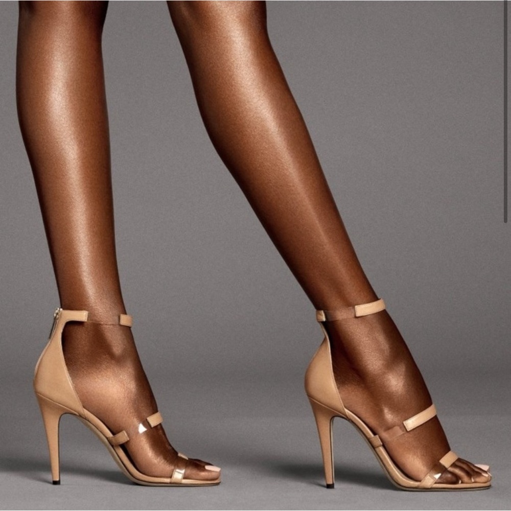Tamara Mellon Frontline 105 Nappa Nude Heels